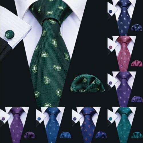 LS-5003 8.5cm 2018 New Mens Tie 100% Silk Barry.Wang 11 Colors Paisley Ties For Men Wedding Business Style Dropshipping Tie Set