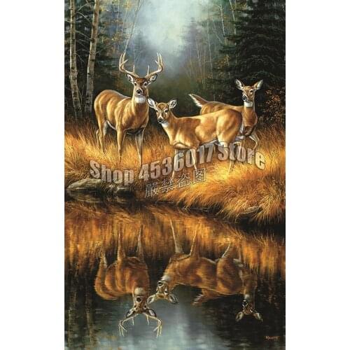5D Diy Diamond Painting Full Diamond Mosaic Diamond Embroidery Rhinestones Whitetail Reflections animals Art Home Decor Gifts