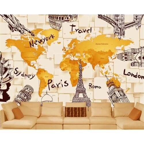 Beibehang papier peint mural 3d 3D building map decorative mural background photo wallpaper wallpaper for walls 3 d Vinyl wall
