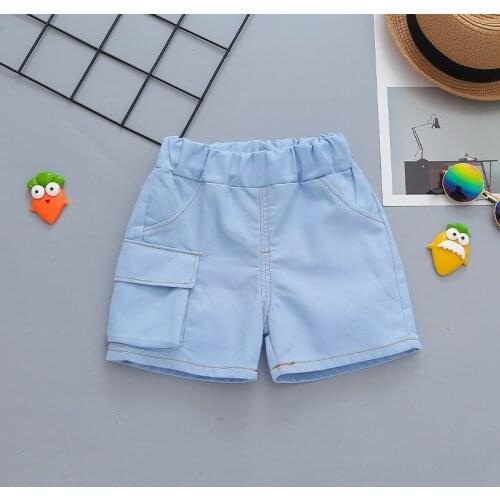 Boys Pants 2021 Summer New Casual Cute Childrens Shorts Boys Baby Pants All-match Kids Light-colored Denim Shorts 1-5 Years Old