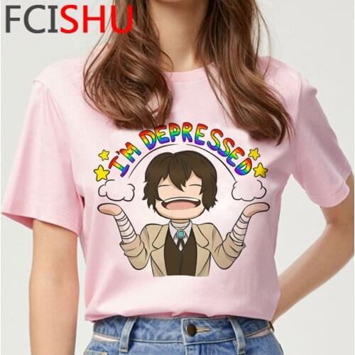 Bungou Stray Dogs Osamu Dazai Chuuya Nakahara t-shirt female couple clothes japanese tshirt t shirt aesthetic