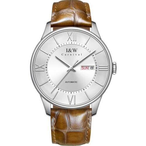 CARNIVAL Japan MIYOTA Movement Mens Watches Automatic Mechanical Watch Men Sapphire Double Calendar Waterproof Dress Wristwatch