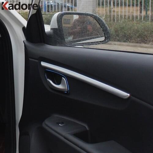 For Kia Rio 4 X-line 2018 2019 Inner Side Door Decoration Moulding Armrest Protector Panel Trim Cover Interior Sticker Strip