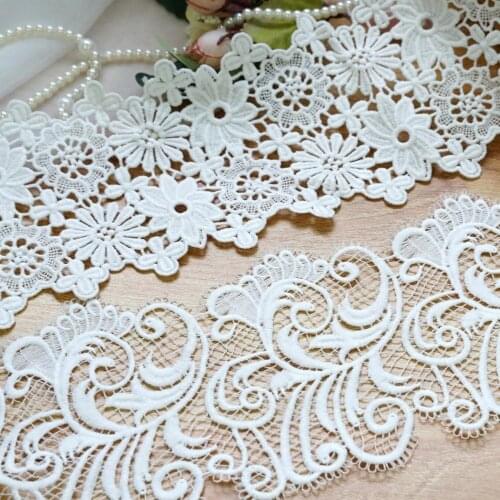 Exquisite Venise Lace Trim Embroidered Fabric Lace Trim Handmade DIY Sewing Supplies Craft for Costume Decoration, 1 Yard