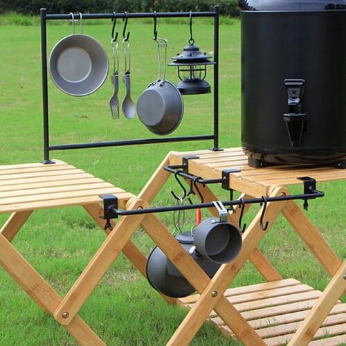 Camping Cookware Hanging Rack Hook Table Storage Racks Outdoor Triangular Pot Pan Support Hanger Camp Kitchen Utensil Superior