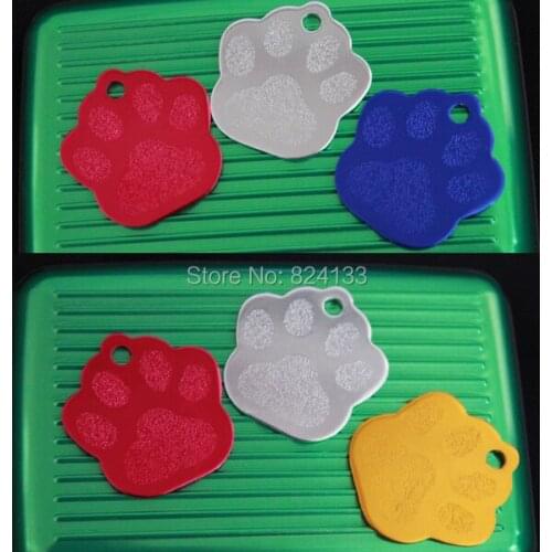 Top sale paw print pet products,pet tags for animals,dog cat id tags aluminum,mixed assorted colors,free shipping