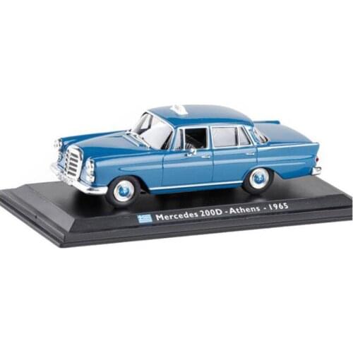 Diecast 1/43 Scale Metal Alloy Classic 200D Athens 1965 Cab Taxi Car Model Alloy Toy Car Collection Gifts Souvenir Display