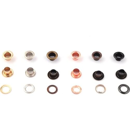 5mm Rose Gold Metal Eyelets Grommets with Washers Brass Eyelets for Purse Canvas Clothes Leather Craft Shoes Webbing Accessories