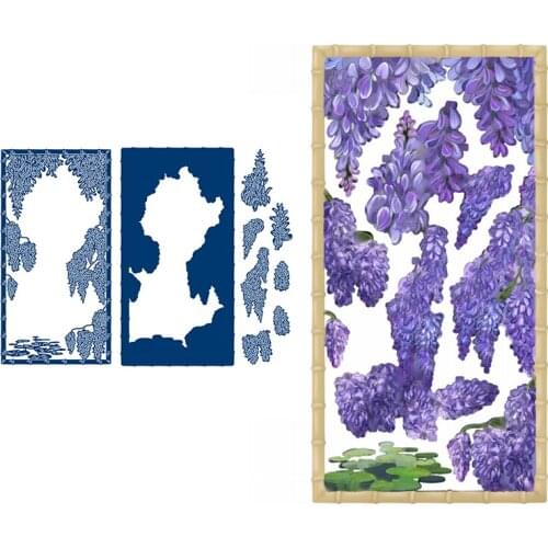 Wisteria Frame Metal Cutting Dies Scrapbook Diary Decoration Stencil Embossing Template DIY Greeting Card Handmade New for 2021