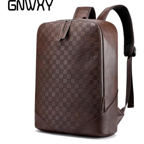 Fashion PU Leather Men Backpack Woven Design Luxury Business Male Laptop Bag Large Capacity Travel Backbag Student School Bag