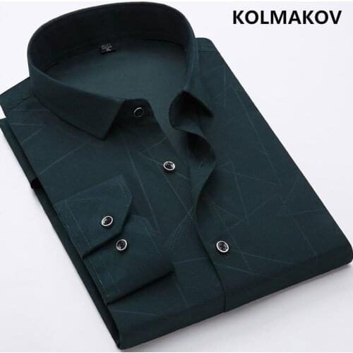 2019 New Mens Shirts Cotton Men Shirt Mens Clothing Chemise Social Casual Slim Fit Printed Dress Homme M, XL, XXL, 3XL, 4XL