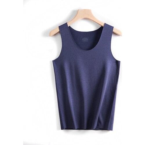 Mens Thermal Undershirts 2021 Autumn Winter Cotton Blend Constant Temperature Antistatic Warm Thermal Underwear for Men vest