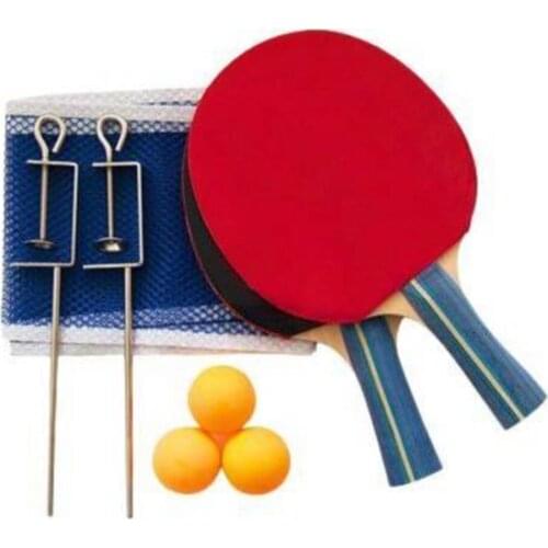 Table Tennis Racket Set, Fishnet + 2 Pcs Racket + 3 Pcs Ping Pong Ball Gift Wooden Table Tennıs Set