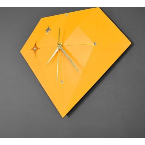 Nordic Modern Geometric Wall Clock Creative Silent Simple Decoration Yellow Clock Wall Kitchen Living Room Home Decor QZE253