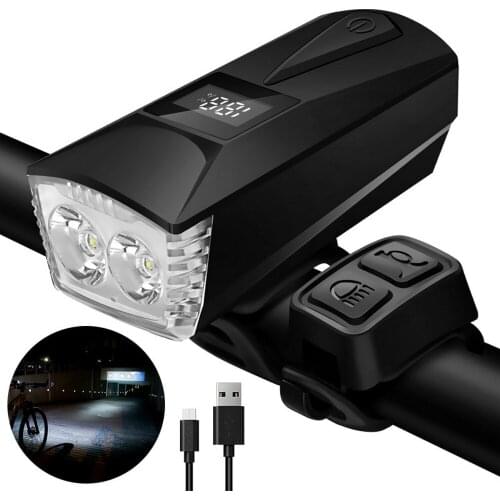 T6 LED Bicycle Headlight USB Rechargeable Front Light Flashlight 3 Modes Super Bright Riding Lighting Safety Warning Headlight
