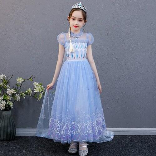 Elsa Princess Dress For Girls 2021 Childrens Long Prom Dress Halloween Clothing Elza Birthday Evening Party Formal Dresses