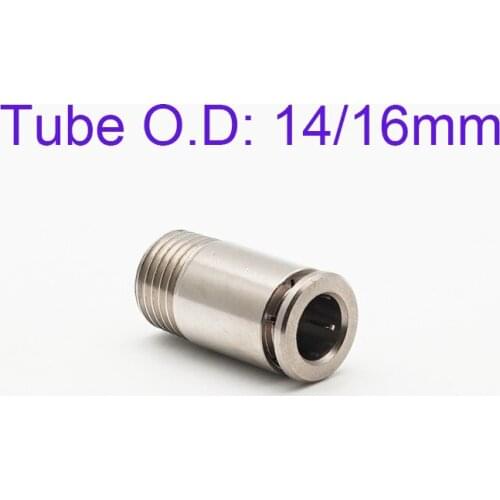 POC 14/16mm PA PU Tube All-copper Nickel-plated Straight Joints Round 1/2 High Temperature Pressure Metal Quick Pipe Connector