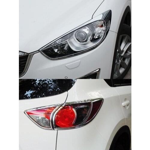 FIT FOR MAZDA CX-5 CX5 2013 2014 2015 CHROME FRONT HEADLIGHT + REAR TAILLIGHT LIGHT COVER TRIM ACCESSORIES