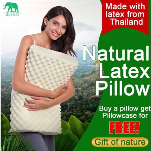 Pure Natural Latex Orthopedic Pillows Thailand Remedial Neck Sleep Pillow Protect Vertebrae Health Care Bedding Cervical Pillow