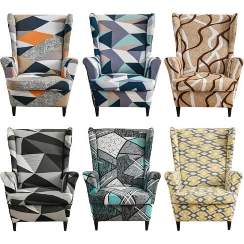 Easy-Going Stretch Wingback Chair T-Cushion Sofa Cover Slipcover 2Piece/set Furniture Protector Couch Soft with Elastic Bottom
