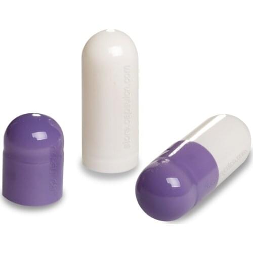 10,000pcs/pack) Purple White 2# Empty Gelatin Capsule,Medicine Capsule,Separated or Joined capsule