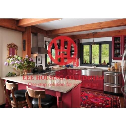 Modern elegant solid wood kitchen cabinet with excellent design and quality shipping by sea