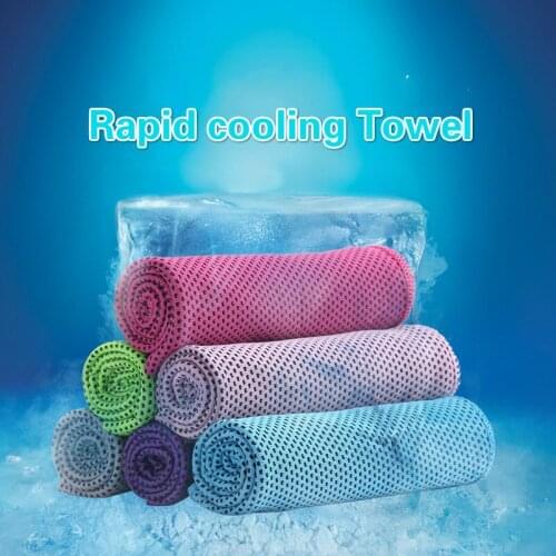 Drop shipping Sport Ice Towel 9 Colors 95x30cm Utility Enduring Instant Cooling Face Towel Heat Relief Reusable Chill Cool Towel