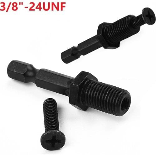 1/4 Hex Shank Steel Adapter To 3/8\"-24UNF Male Thread Screw For Drill Bit Chuck For Drill Chuck Wholesale