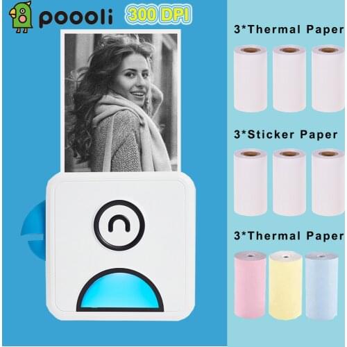 Poooli L2 Label Printer 300dpi Pocket Thermal Photo Printer BT Wireless Receipt Label Sticker Maker for Android iOS Smartphone