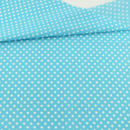 Fat Quarter Sky Blue White Dots Designs Patchwork Cotton Fabrics Home Textile Sewing Lining Tecido News Beginners Practice