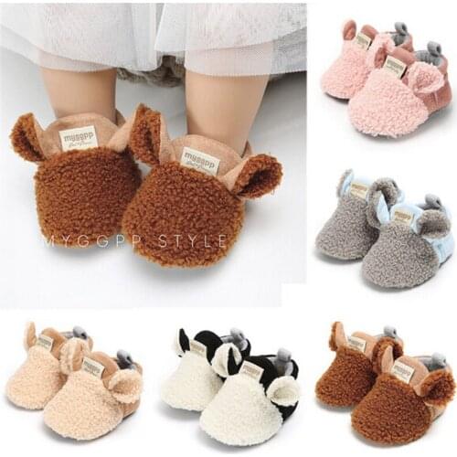 2020 Toddler Girl Snow Boots Shoes Newborn Baby Boy Girl Solid Autumn Winter Cotton Warm Soft Sole Plush Prewalker Fast Shipping