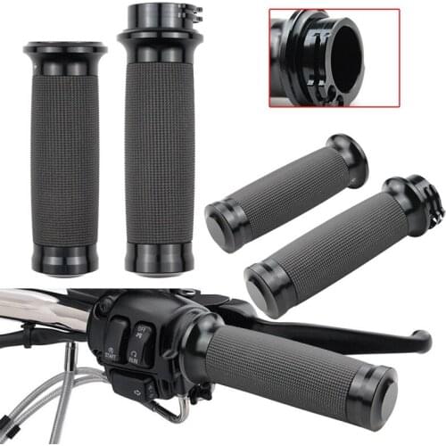 1 Pair 25mm Motorcycle Handlebar Hand Grips Black And Sliver Rubber Plastic Handle Bar For Honda For Yamaha