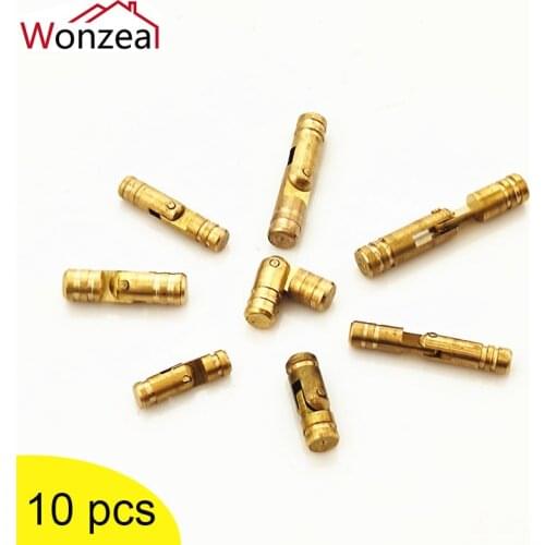 10Pcs 9 Type Copper Barrel Hinges Cylindrical Hidden Cabinet Concealed Invisible Barrel Hinge Copper Furniture Hardware