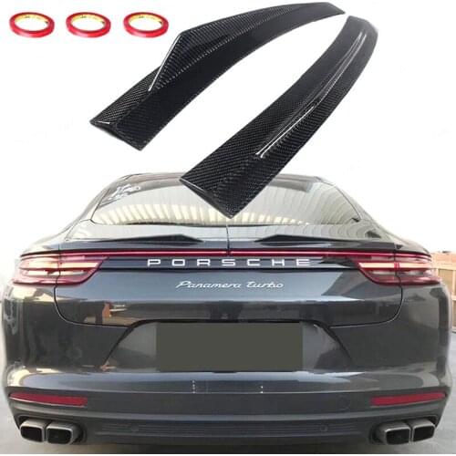Real Carbon Fiber Rear Trunk Spoiler MAN Design For Porsche Panamera 971 Dedicated Tail Modified Car LIp Wing Gloss Black 2 PCS