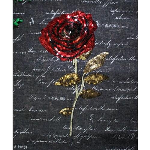 2 Piece / lot Large fabric patch stickers fashion clothes sweater diy decoration applique paillette lace embroidery