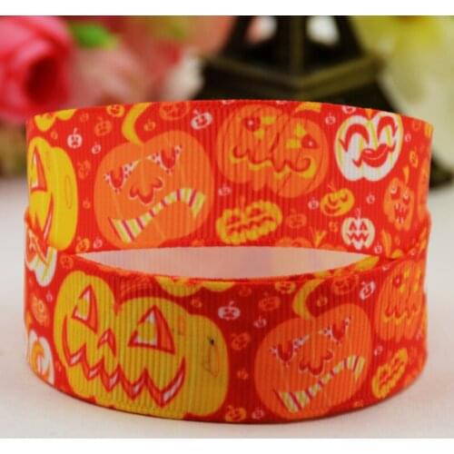 22mm 25mm 38mm 75mm Halloween pumpkin Cartoon Character printed Grosgrain Ribbon party decoration 10 Yards X-01049