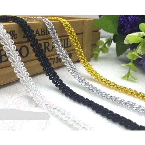25METER/LOT DIY Clothes Accessories Gold Silver Curve lace trim sewing lace centipede braided ribbon lace