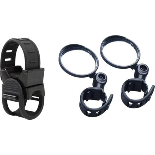 3 Pcs Car Accessories: 1 Pcs Bicycle Front Light Torch Bracket & 2 Pcs Cycling Riding Bicycle Bike Rear View Mirror