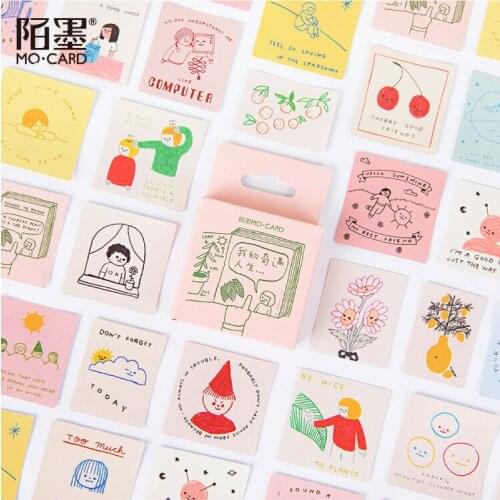 46Pcs/Pack Kawaii My Life Paintings Thank You Mini Stickers Album Diary Scrapbooking Label School Supplies Bullet Journal n942