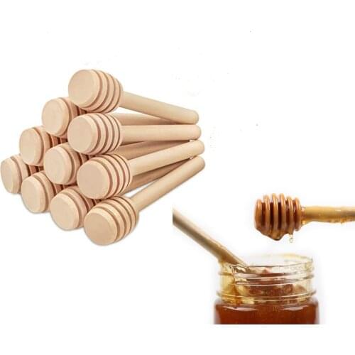 50 pcs Small Wood Jar Dispense Drizzle Honey Dipper Sticks Wedding Party Favor Baby Shower Diy Crafts Decoration Bee Pendants