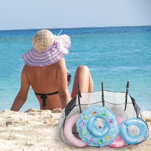 55KD Swimming Pool Hanging Storage Bag Water Toy Organizer Athletic Field Football Basketball Sport Oversized Mesh Net Bag