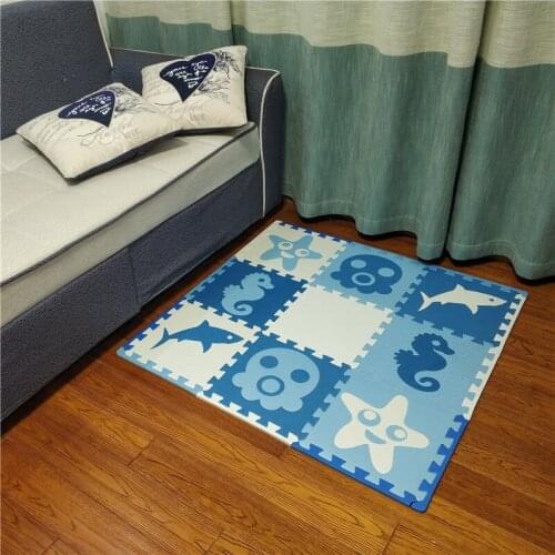 JCC 9pcs Sea Style Baby EVA Foam Puzzle Play Mat /kids Rugs carpet Interlocking Exercise Floor for children Tiles 30*30*1cm