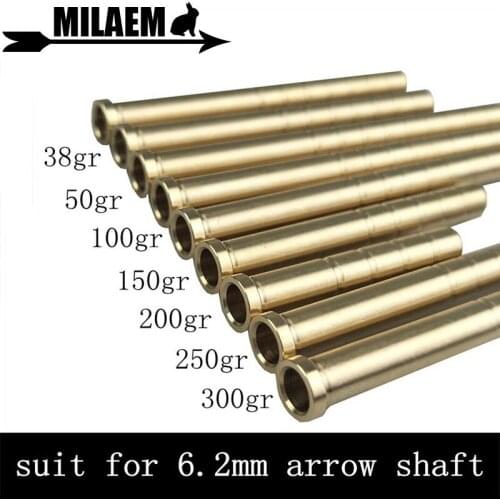 Archery Arrow Inserts Heavy Weight Base Copper Arrowhead Connector 50-300 Gr Fit ID6.2mm Arrow Shaft Shooting Accessories