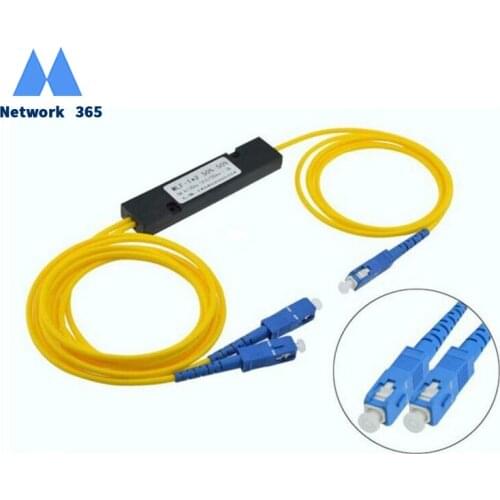 Free Shipiing 2pcs/lot SC/UPC 1X2 PLC Single Mode Fiber Optical splitter FTTH 1x2 PLC fiber optic splitter FBT Optical Coupler