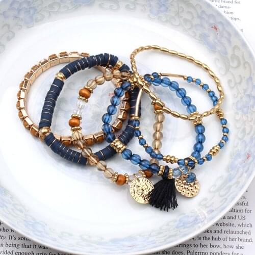 6pcs/set Beautiful Fashion Bohemia Beads Chain Women Men Cute Bracelet High Quality Gorgeous Jewelry