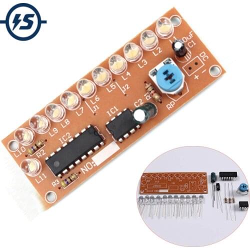 NE555 Electronic DIY Kit CD4017 Light Water Flowing Light LED Module DIY Marquee Light White Running Flow LED Electronic DIY Kit