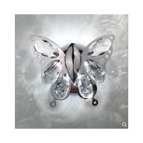 L Aisle porch balcony cloakroom ceiling lamp bedroom bedside crystal wall lamp led butterfly personality modern minimalist
