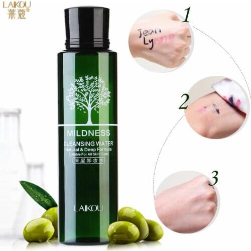 LAIKOU 100ML Natural Olive Deep Cleansing Water Deep Clean Mild No Stimulation Makeup Remover Liquid Shrink Pores Quick Dissolve