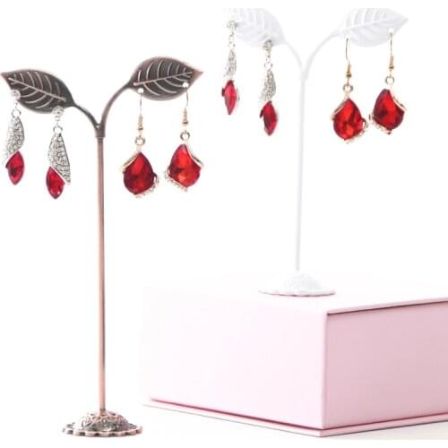 Leaf Shape Metal Earring Display Stand Holder Set Jewelry Stud Earrings Stand Display Organizer Creative Jewelry Exhibit Rack