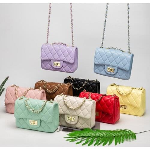Fashion New Handbags High Quality PU Leather Women Bag Korean All-match Small Square Bag Diamond Lattice Chain Bag Shoulder Bag